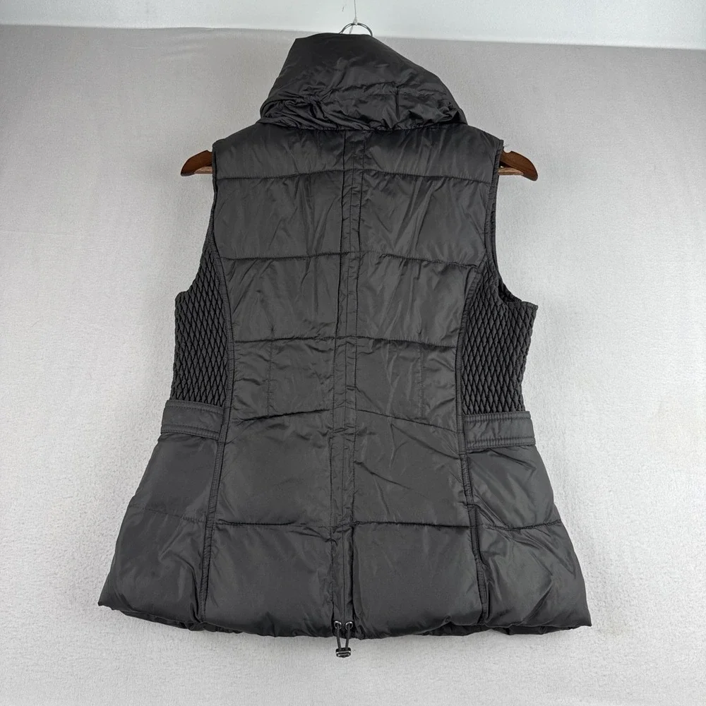 Andrew Marc Womens  puffer jacket vest size small black Button Up Warm Packable